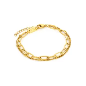 pulseira mulher dourada em aço inoxidavel monique