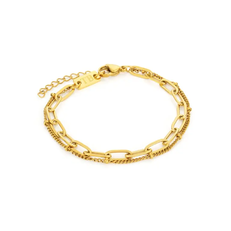 pulseira mulher dourada em aço inoxidavel monique