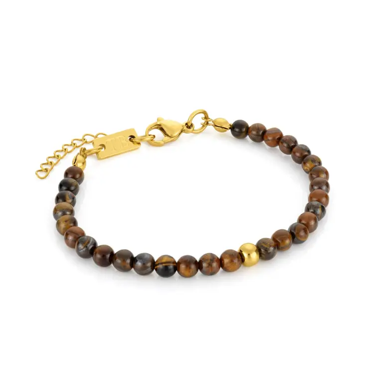 pulseira para mulher em pedra natural e aço inoxidavel sylvie