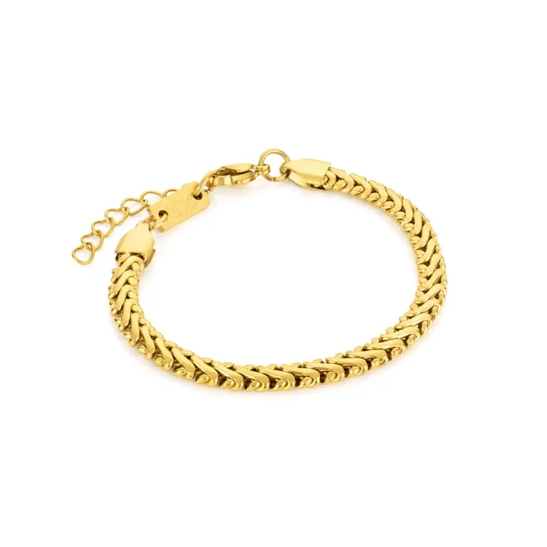 pulseira em aço inoxidavel dourada valentina