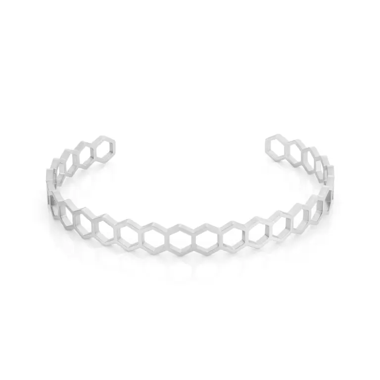 pulseira escrava para mulher prateada nina