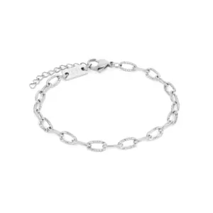 pulseira para mulher em aço inoxidavel prateada anne