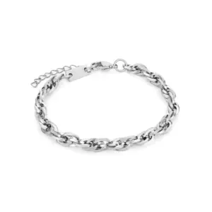 pulseira prateada em aço inoxidavel bianca