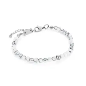 pulseira para mulher em aço inoxidavel e pedras naturais white springs