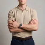 Relógio para homem California em aço inoxidável e bracelete com elos em aço inoxidável