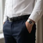 Relógio para homem modelo Vegas Link, com bracelete com elos em aço inoxidável 316L