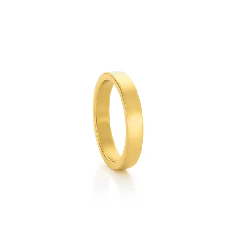 Aliança Fina para homem em aço inoxidável dourado
