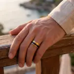 Anel Boise em aço inoxidável para homem na cor dourada