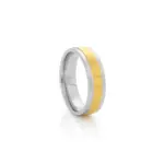 Anel para homem bicolor, em aço inoxidavel prateado e dourado modelo Yukon