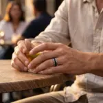 Anel para homem em aço inoxidável prateado, modelo Fargo