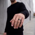 Anel para homem Harbor Preto em aço inoxidável 316L