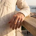 Anel para homem em aço inoxidável prateado, modelo Orlando
