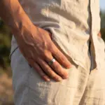 Anel para homem em aço inoxidável prateado, modelo Yukon