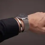 Pack relógio Clinton Mesh e pulseira escrava fina em aço inoxidavel 316L