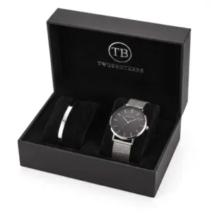 Pack relógio Niobrara e pulseira escrava fina em aço inoxidavel 316L
