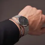 Pack relógio Niobrara e pulseira escrava fina em aço inoxidavel 316L
