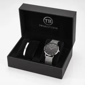 Pack relógio Niobrara e pulseira escrava fina em aço inoxidavel 316L