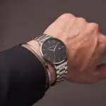 Pack relógio Pit e pulseira escrava fina em aço inoxidavel 316L