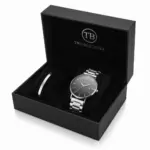 Pack relógio Pit e pulseira escrava fina em aço inoxidavel 316L