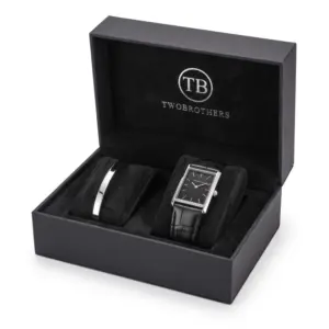 Pack de relógio e pulseira escrava fina para homem